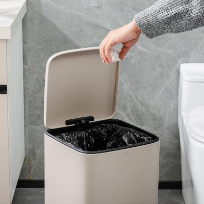 China Rectangle Defender Series Waste Bin Soft Close Stainless Steel Bathroom Pedal Trash Can for Bathroom for sale