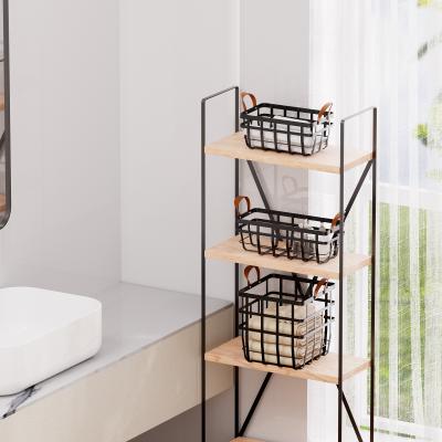 China Utility Storage Baskets Organizer Containers For Home Cabinet Pantry Closet Kitchen Fridge Fruit Makeup Metal Basket for sale