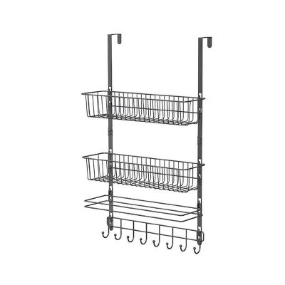 China Over Door Hooks  Metal Wire Basket Bathroom Disassembly Over Door Hook Hanger for sale