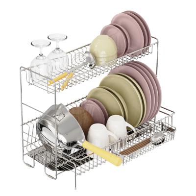 China Foldable Silver Dish Rack With Compact Space Saving Design Durable Iron Construction for sale