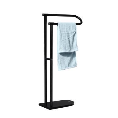 China Standing Household Bathroom Metal FOLDABLE Compact Freestanding Hand Towel Holder for sale