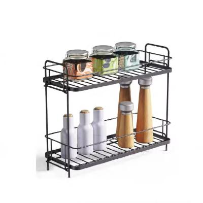 China 2 Tier Spice Rack Organisator Houder Keuken Racks opslag Metalen Rack Keuken Counter opslag Seizoen Te koop