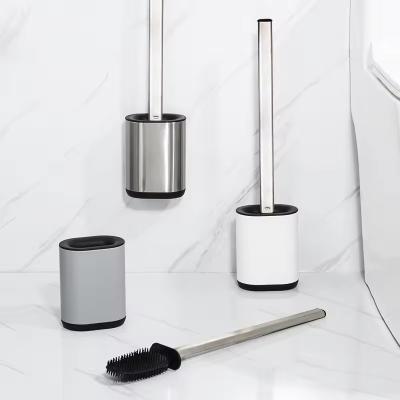 China TPR 2.0 Stainless Steel Toilet Cleaning Brush And Holder Set Modern Design for sale