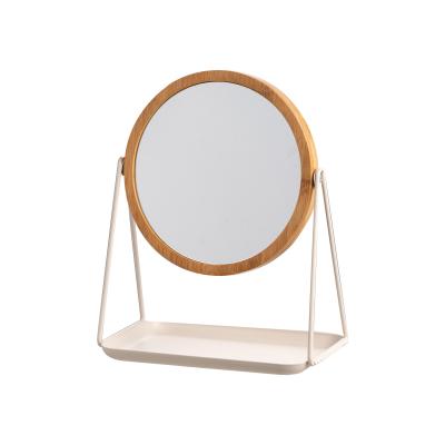 China round countertop Makeup Mirror with jewelry tray for sale