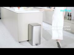 28L rectangle stainless steel trash can foot step trash bin