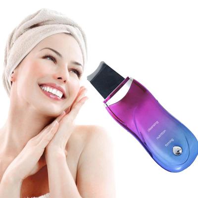 China Hot Sales Portable Handheld Home Beauty Device Ultrasonic Blackhead Spatula Face Skin Scrubber DEEP CLEANSING Remover for sale