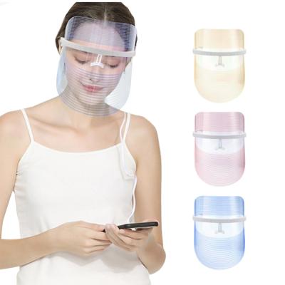 China Skin Tightening Hot Selling 2021 Professional 3 Colors Therapy Home Mask Skin Care LED Equipment Beauty Use Facial Mask In Stock for sale