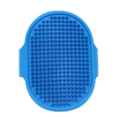 China Viable Silicone Pet Grooming Brush For Bathing Massage Brush Shampoo Rubber Comb With Adjustable Ring for sale