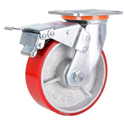 China Rigid Load Capacity 8*2 500kg Super Heavy Duty PU Caster Machine Wheel for sale