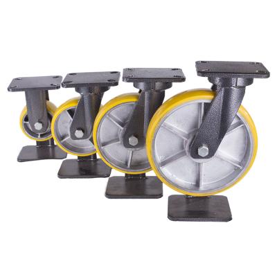 China Hot Selling Mechanical Engineering Swivel Polyurethane PU Cast Iron Wheels Industrial Casters for sale