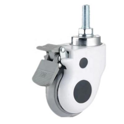 China No Noise High Quality No Noise 3/4/5 Inch Thread Silent Stem Medical Caster With Brake Hospital Bed Wheels for sale