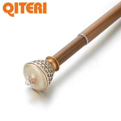 China Glamorous Corner Gold Metal Window Curtain Rods Pipe Poles Single Rod for sale