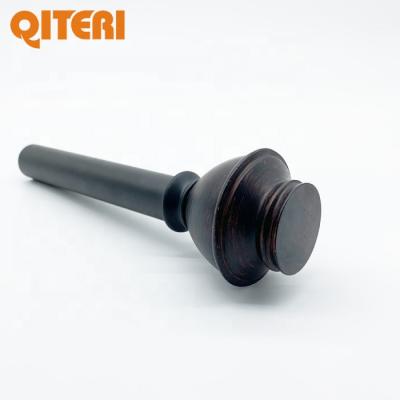 China QITERI-2020 new fascinating wood grain finial metal window curtain rod for living room decoration for sale