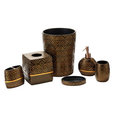 China Glamorous Fashion 6 Piece Mounted Bathroom Set Accessories For Sale for sale