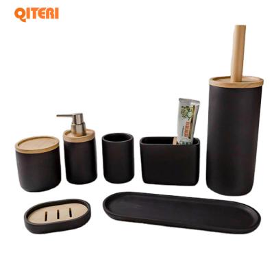 China Factory Price Glamorous Hot Sale 6PC Glass Bathroom Set Made In China for sale