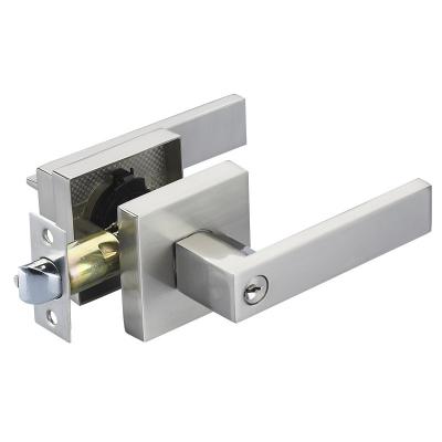 China Best Price Modern High Quality Privacy Satin Nickel Lever Handle Zinc Alloy Door Lock for sale