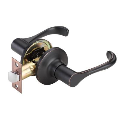 China Modern Luxury Black Lever Lock Square Plate Door Handle Passage Privacy Dummy Lock for sale