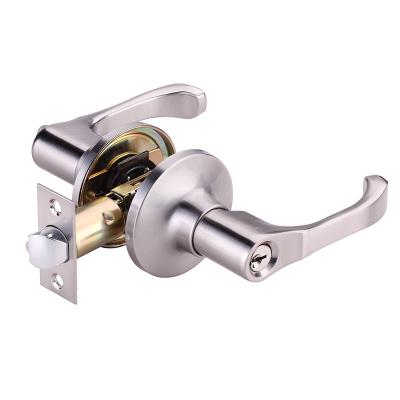 China Modern Bedroom and Bathroom Privacy Satin Nickel Pull Door Lock Lever Handle for sale