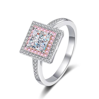 China Wedding 925 Sterling silver Fashion accessory pt950 Gold ring Mossan Diamond engagement ring for girls for sale