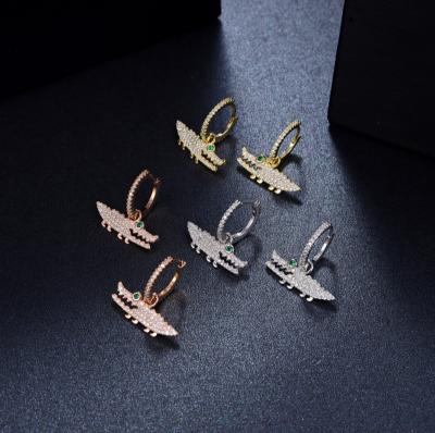 China CLASSIC Wholesale Bulk 925 Sterling Silver Fashion Jewelry Women's Crocodile Pendant Earrings for sale