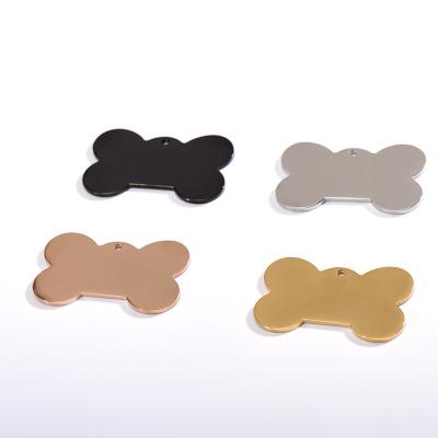 China Fashion High Quality Polished Stamped Custom Logo Tag Bone Shape Charm White Dog ID Tag For Jewelry Mounting Accessories for sale