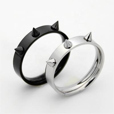 China Fashion Hip Hop Stainless Steel Rivet Finger Ring Spike Punk Sawtooth X Men's Rings for sale