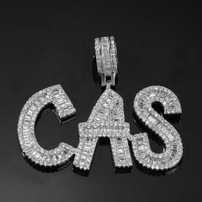 China Wholesale Trendy Personalized Gold Diamond Alphabet Letters Charm Initial Necklace Statement Jewelry Name For Rapper for sale