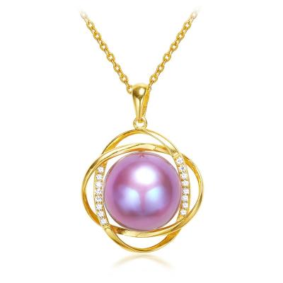 China Trendy Real Pearl Necklace Fashion Chain Fashion Genuine Pearl Necklace Pink Purple Pink Freshwater Gold Pearl Necklace for Bridesmaids Gift for sale