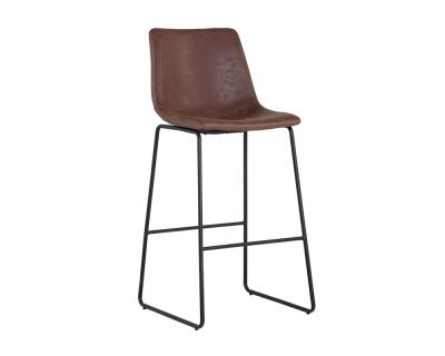 China Minimalist Bar Counter Stool Home Casual Stainless Steel Stainless Steel Base Metal Bar High Chairs Leather Modern Bar Stools for sale