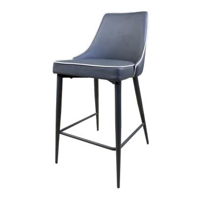 China Hotel Furniture Umpire Chair Modern Minimalist Bar Stool With Black Stainless Steel Legs for sale