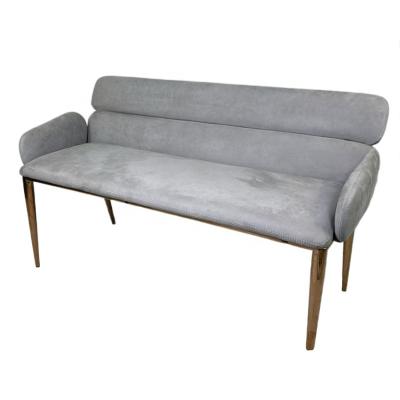 China Modern Plush Velvet Metal Bench Velvet Fabric Living Room Chair Bench With Metal Gold Legs for sale