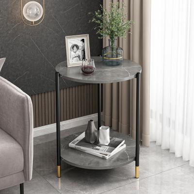 China Durable Italian Home Simple Modern Sofa Side Coffee Table For Light Luxury Round Small Table for sale