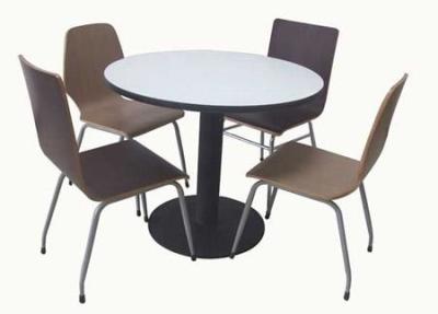 China Round White PVC Dining Table with Black Table Base for 4 peoples for sale