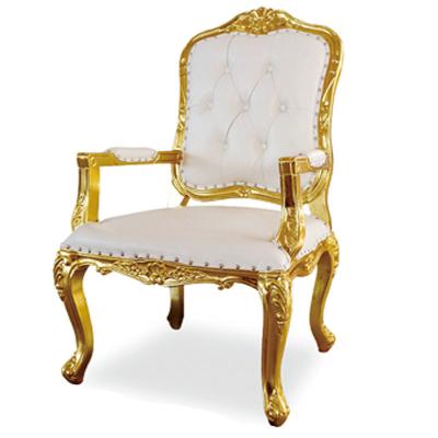 China YLX-3102 White PU Leather Cover and Golden Tube Finish King Sofa Chair for sale