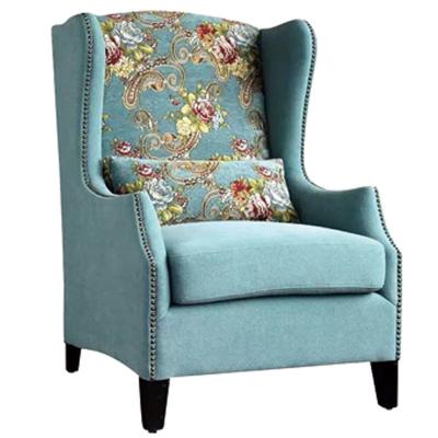 China YLX-3113 Light Blue Fabric Cover Wing Back Sofa Chair for Lounge for sale