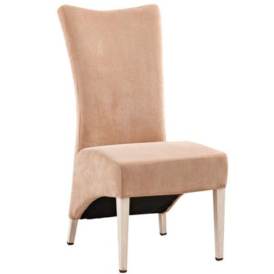 China YLX-8011 Wood Imitation Iron Tube Beige Upholstered Dining Chair for Restaurant for sale