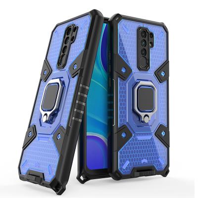 China Silicone Waterproof Magnetic Bracket Back Cover With Lens For REDMI 9A 2 in 1 Men Series Phone Case for sale