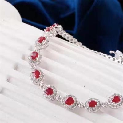 China CLASSIC Shiny Red Pure Jewelry Real Diamond Good Quality 18k Gold Bangle Bracelets & Bangles for sale