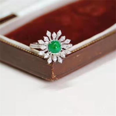 China New Fashion Personality Jewelry CLASSIC Emerald Oval Ring Real Gold Pure Solid Gold 18k Jewelry Rings for sale