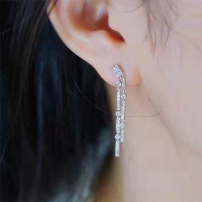 China Gold Jewelry Designer Jewelry Designer Earrings American Diamond 18K Pure Gold Earrings CLASSIC Popular Wedding Real for sale