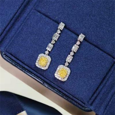 China Latest Beautiful Real Natual Diamond Rough Earrings For Women 18k CLASSIC Yellow Gold Jewelry for sale