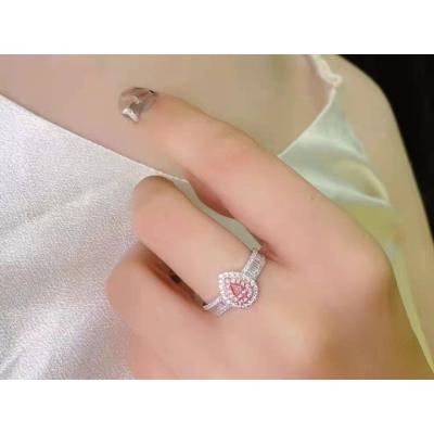 China Professional Elegant Refined Natural Pink Real 18K Diamond Certified Ring New Vintage Design for sale