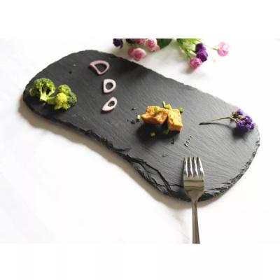 China Natural Stone Sustainable Slate Black, Dinner Serving Slate Plate, Slate Cheese Board for sale