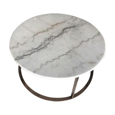 China Customized Modern Manufacture Polished Guangxi Round White Marble Table for sale