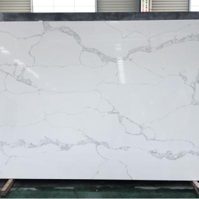 China Modern Slab Price, Quartz Stone Slab~ Calacatta Super White Artificial Quartz Series 2.7g/cu.cm 20/30mm 52.7mpa JLS Cut-to-size for sale