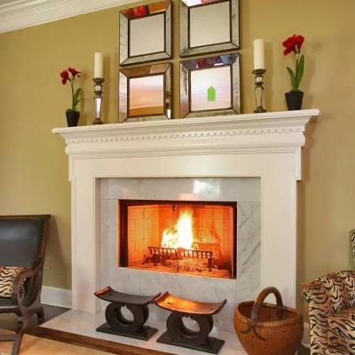 China Modern White Limestone Marble Electric Fireplace, Angelic Marble Slab Fireplace Surround# for sale