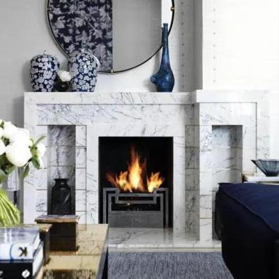 China Modern Exquisite Marble Slab Fireplace Surround, Fashionable Electric Fireplace Marble Top# for sale