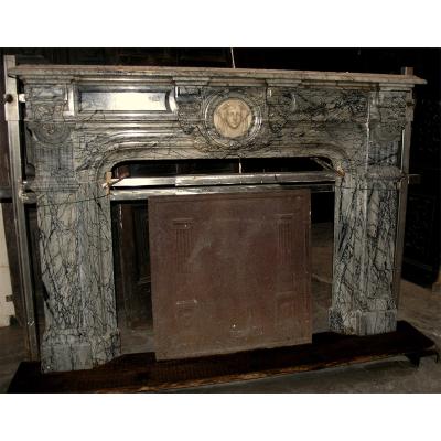 China UK Exquisite Modern Gray Marble Fireplace Surround, Electric Marble Fireplace Supplier Manufacture, Large Marble Fireplace for sale