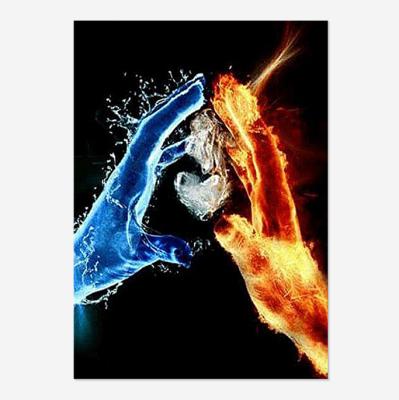 China Environmentally Friendly Gifts Art Home Decor Factory Wholesale Wall Paintings Picture DIY 5D Diamond Painting Ice Fire Hand Christmas Gifts for sale