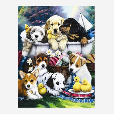 China Factory Wholesale Decorative 5D Diamond Painting Kits Puppy Pet Dog Environmental Friendly Duck Diamond Rhinestone Children DIY Gift for sale